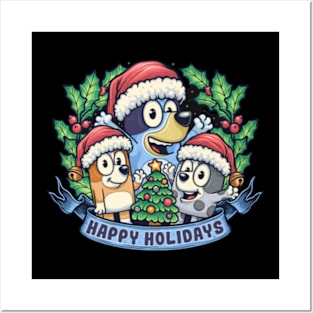 bluey cristmas Posters and Art